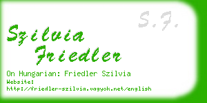 szilvia friedler business card